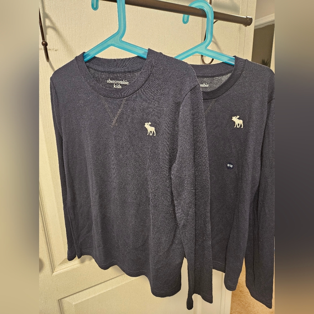 Abercrombie Kids Navy Long Sleeve Shirts